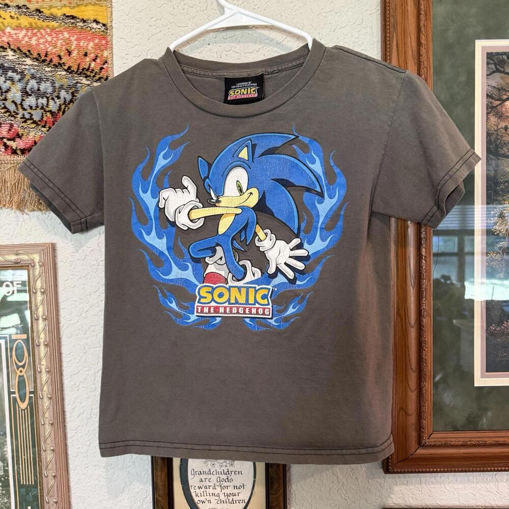 Vintage 90s/00s RARE Top‎ Heavy Sonic The Hedgehog  Shirt Size Kids Medium 8-10